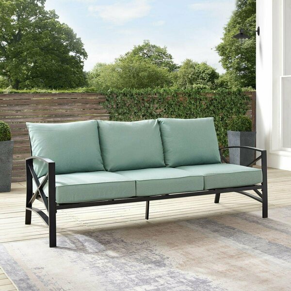 Claustro Outdoor Metal Sofa, Mist & Oil Rubbed Bronze CL3036205